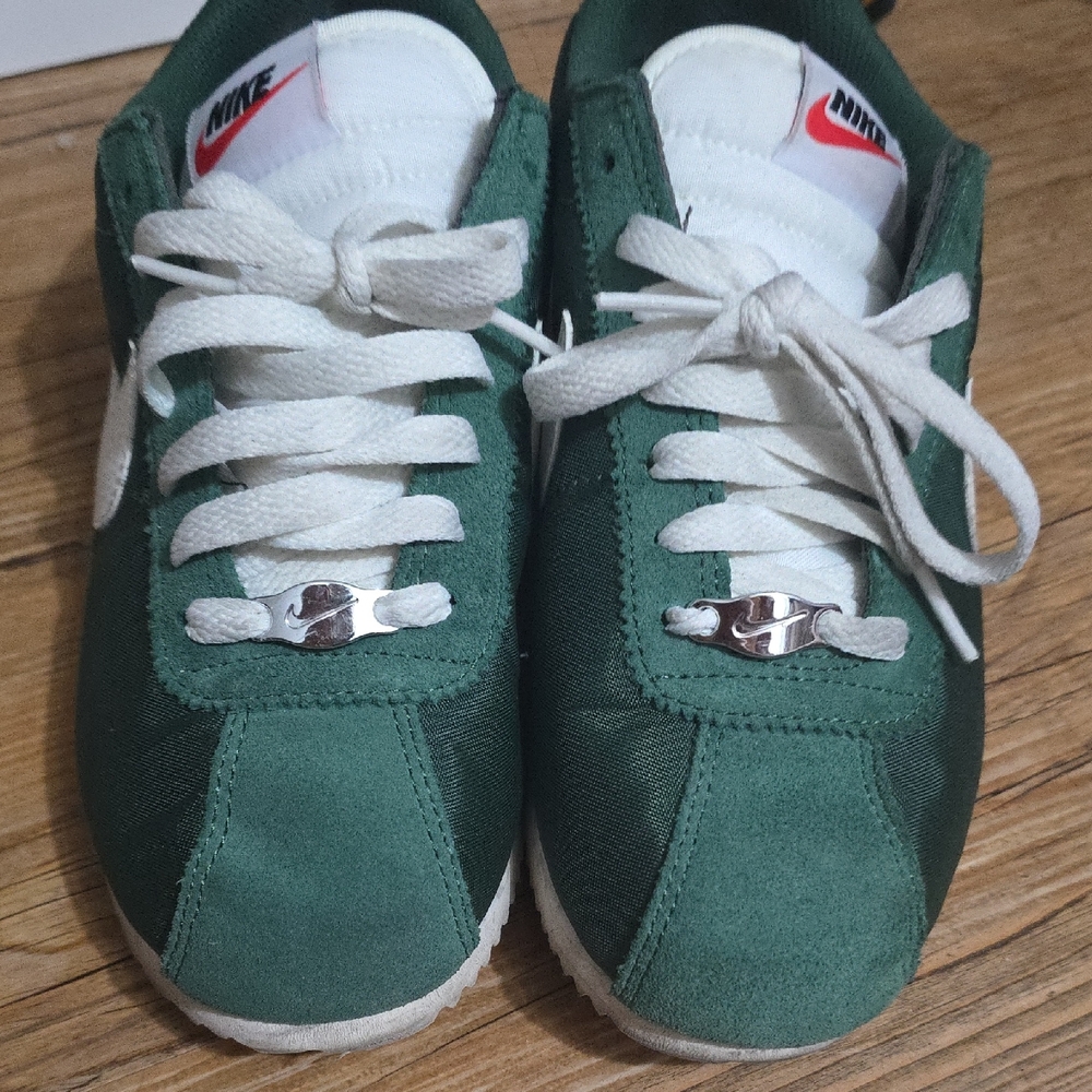 Nike Green and White Cortez